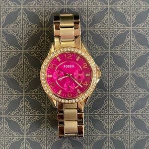 Fossil watch pink face